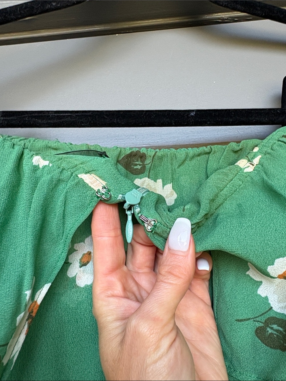 Reformation Indy Green Floral Strapless Midi Dress - Picture 8 of 12